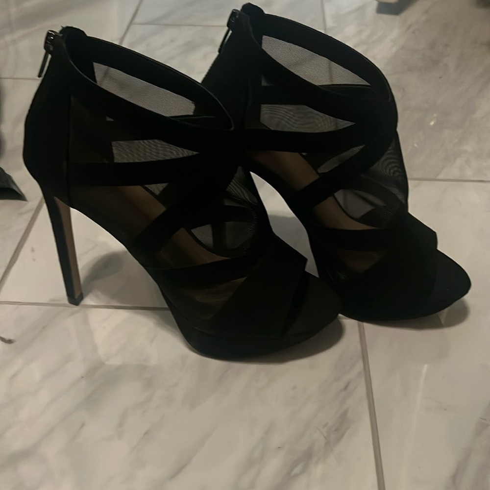 Mix No. 6 Black Suede Open Toed Boot Size 8.5